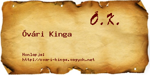 Óvári Kinga névjegykártya